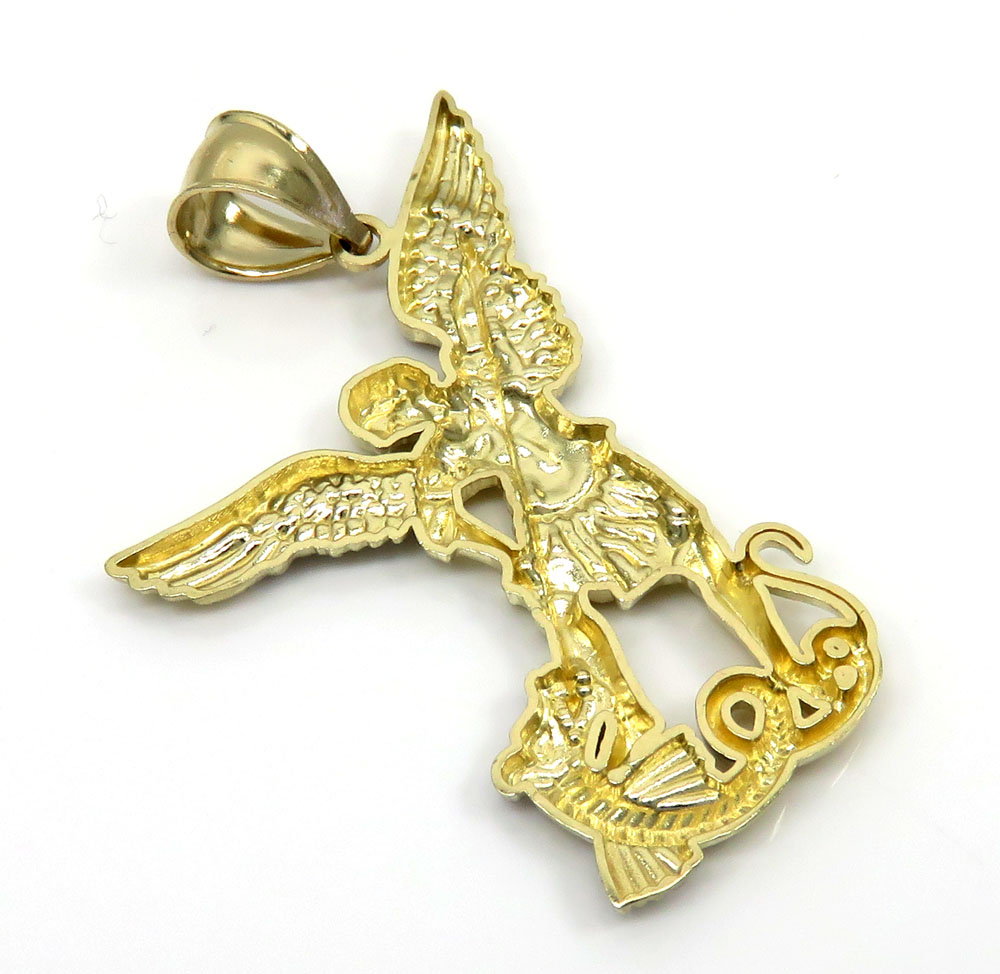 10k yellow gold small saint michaels pendant   - Image 4