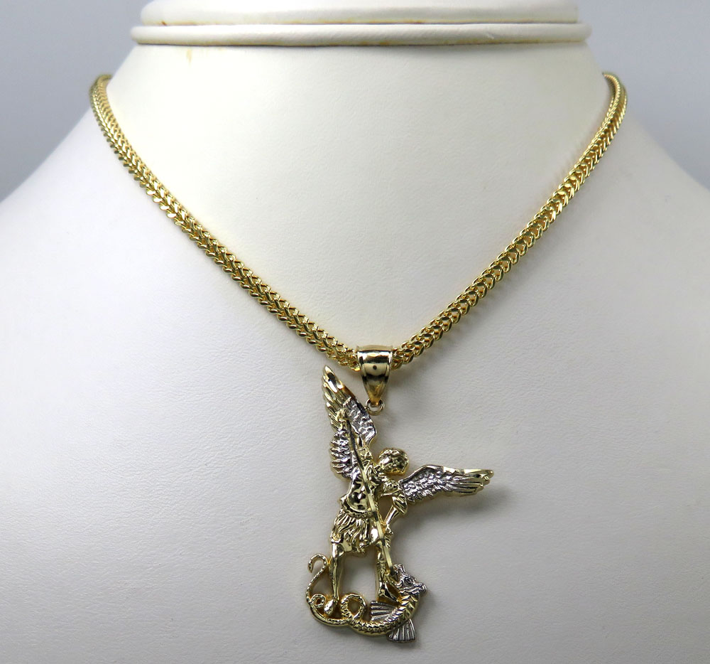 10k yellow gold small saint michaels pendant  