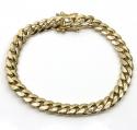 14k yellow gold solid miami link bracelet 8.50 inch 8mm