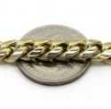 14k yellow gold solid miami link bracelet 8.50 inch 8mm