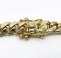 14k yellow gold solid miami link bracelet 8.50 inch 8mm