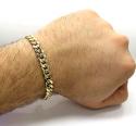 14k yellow gold solid miami link bracelet 8.50 inch 8mm