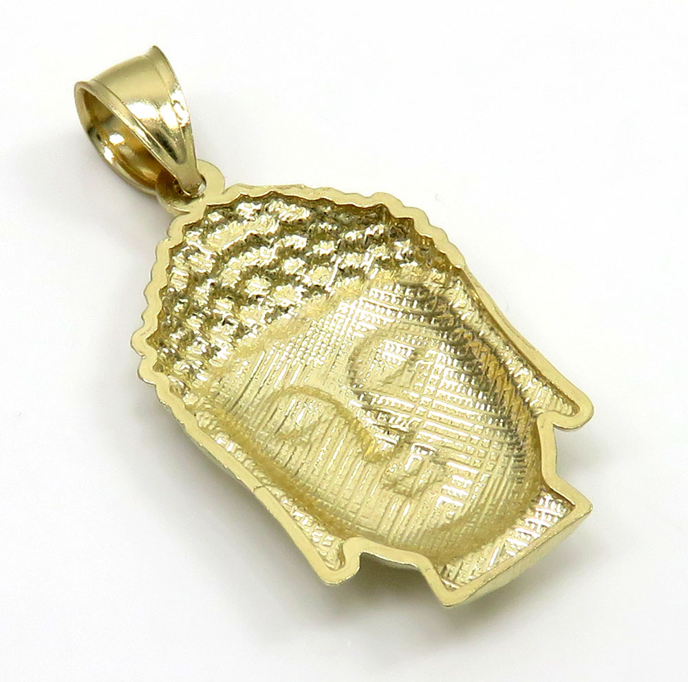 10k yellow gold small buddha face pendant - Image 4