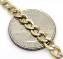 10k yellow gold diamond cut cuban id bracelet 8 inch 5mm 