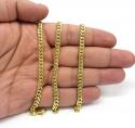 14k yellow gold solid miami link chain 22-26 inches 5mm