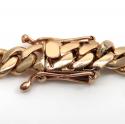 14k rose gold solid miami link bracelet 8.50 inches 8.40mm