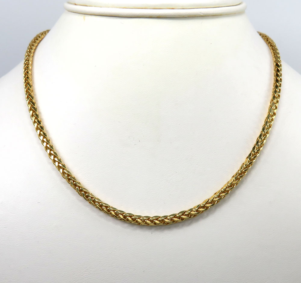 10k yellow gold hollow wheat chain 22