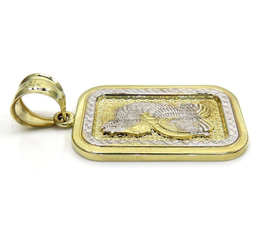 10k yellow gold small solid back gold bar pendant - Image 3
