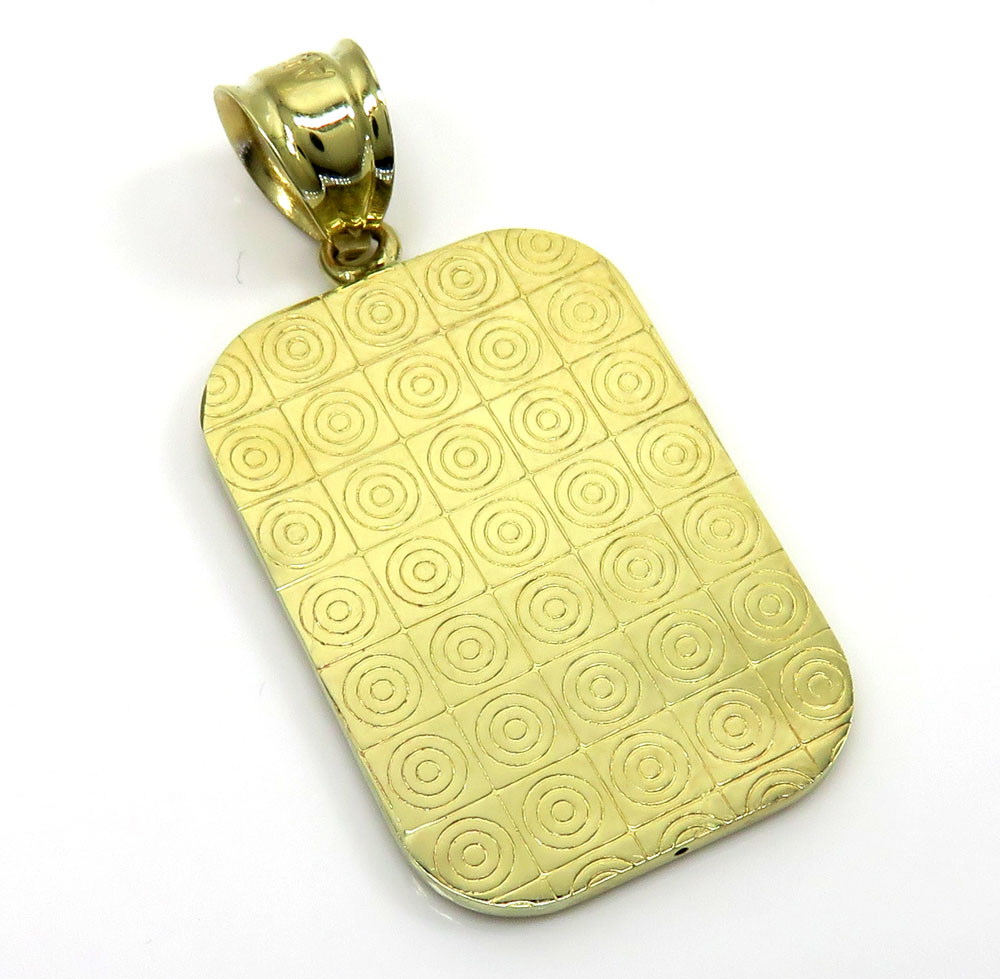 10k yellow gold small solid back gold bar pendant