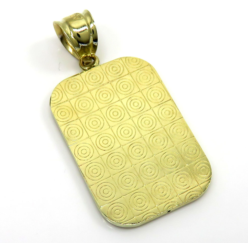 10k yellow gold small solid back gold bar pendant - Image 4