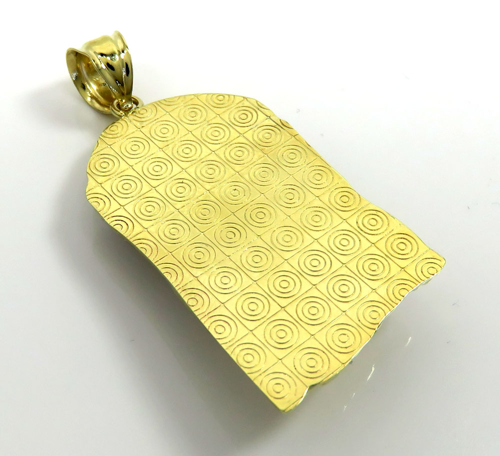 10k yellow gold two tone small medium piece solid back pendant