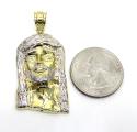 10k yellow gold two tone small medium piece solid back pendant