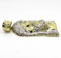 10k yellow gold two tone small medium piece solid back pendant