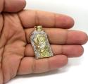 10k yellow gold two tone small medium piece solid back pendant