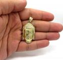 10k yellow gold large buddha face pendant