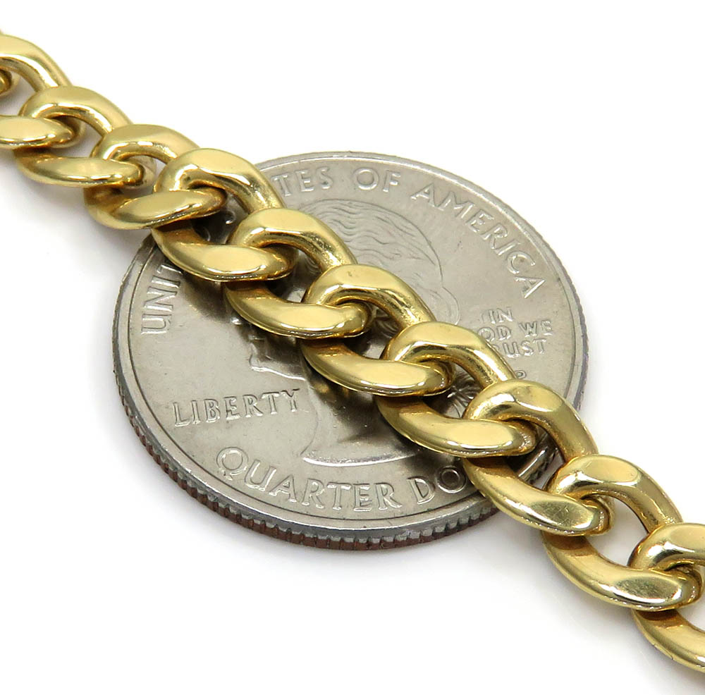 10k yellow gold reversible two tone miami chain 20-26