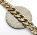 10k yellow gold reversible two tone miami chain 20-26