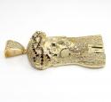 14k yellow gold blood crown diamond jesus piece pendant 7.00ct