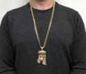 14k yellow gold blood crown diamond jesus piece pendant 7.00ct