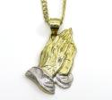 10k yellow gold small praying hands pendant 18-24