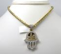 14k yellow gold vs diamond hamsa pendant 1.61ct