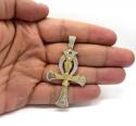 10k yellow gold diamond evil eye eagle ankh cross 0.92ct