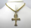 10k yellow gold diamond evil eye eagle ankh cross 0.92ct