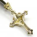 10k yellow gold diamond mini lion head cross pendant 0.22ct