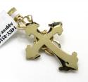 14k yellow gold crown lion head diamond cross pendant 0.63ct