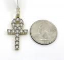10k yellow gold medium diamond cut diamond ankh cross 0.58ct