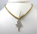 10k yellow gold medium diamond cut diamond ankh cross 0.58ct