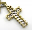 10k yellow gold 2 row diamond micro cross 0.25ct