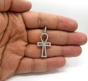 10k yellow gold large outlined diamond ankh cross 1.13ct