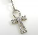 10k yellow gold small outlined diamond ankh cross 0.63ct