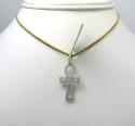 10k yellow gold small outlined diamond ankh cross 0.63ct