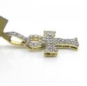 10k yellow gold small diamond ankh cross 0.49ct