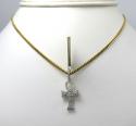 10k yellow gold small diamond ankh cross 0.49ct
