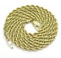 10k yellow gold solid diamond cut rope chain 18-26 inch 2.50mm