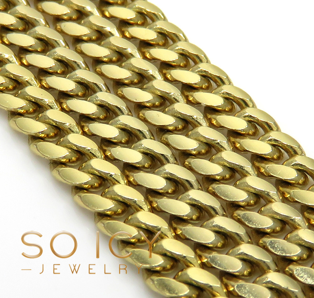 10k yellow gold solid miami chain 16-26 inch 3.3mm - Image 2