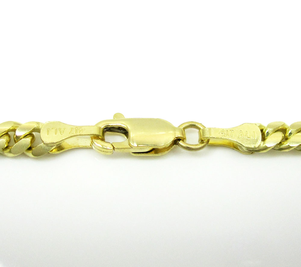10k yellow gold  solid miami chain 16-26 inch 3.3mm