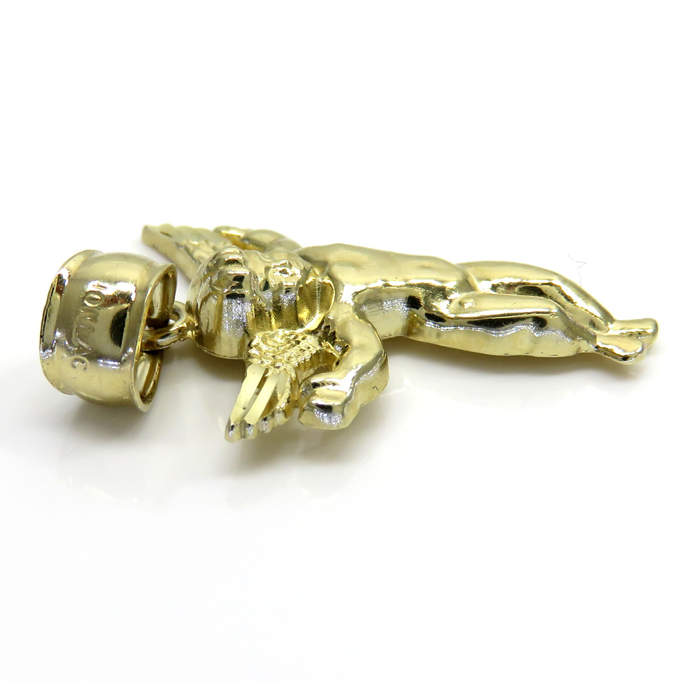 10k yellow gold mini angel pendant