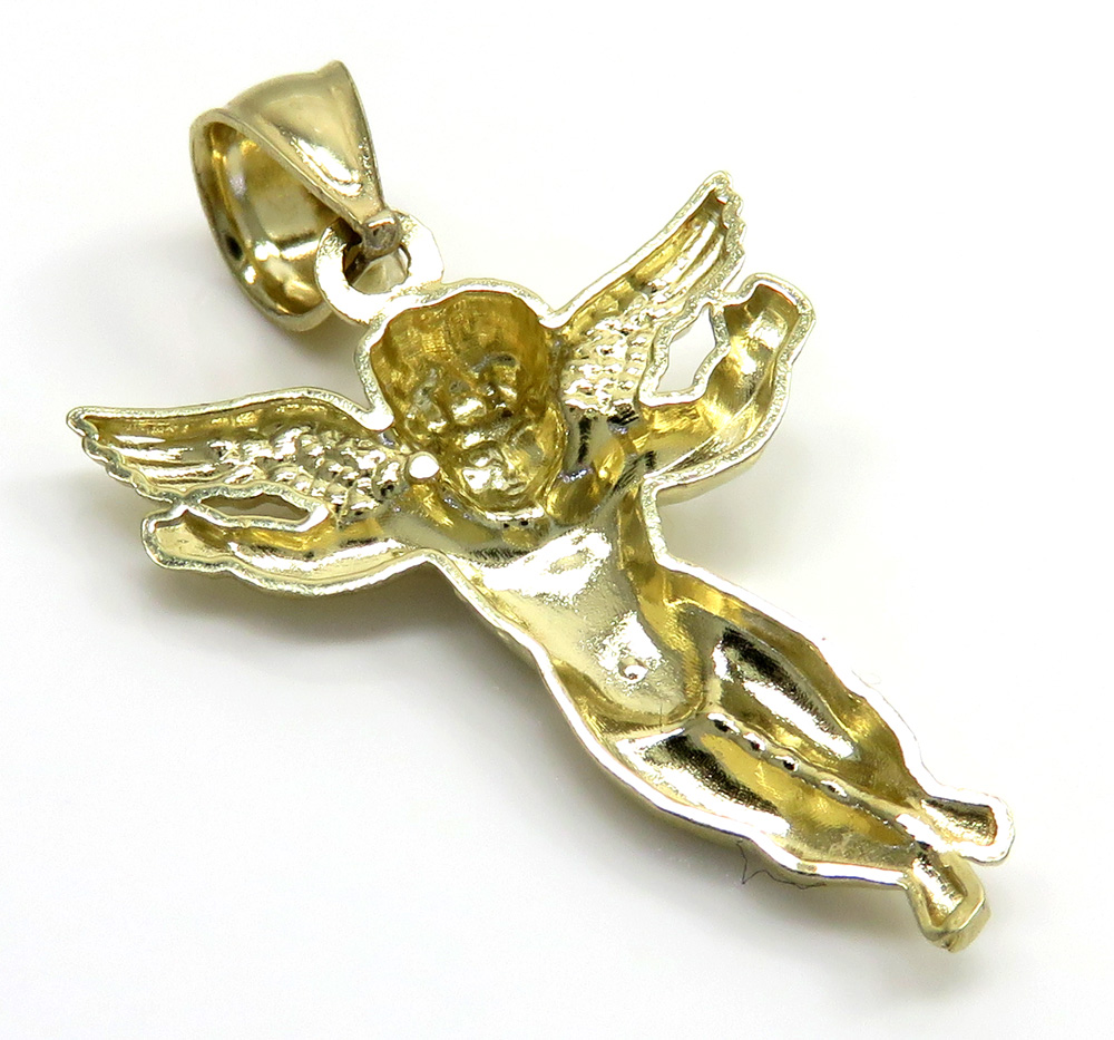 10k yellow gold mini angel pendant