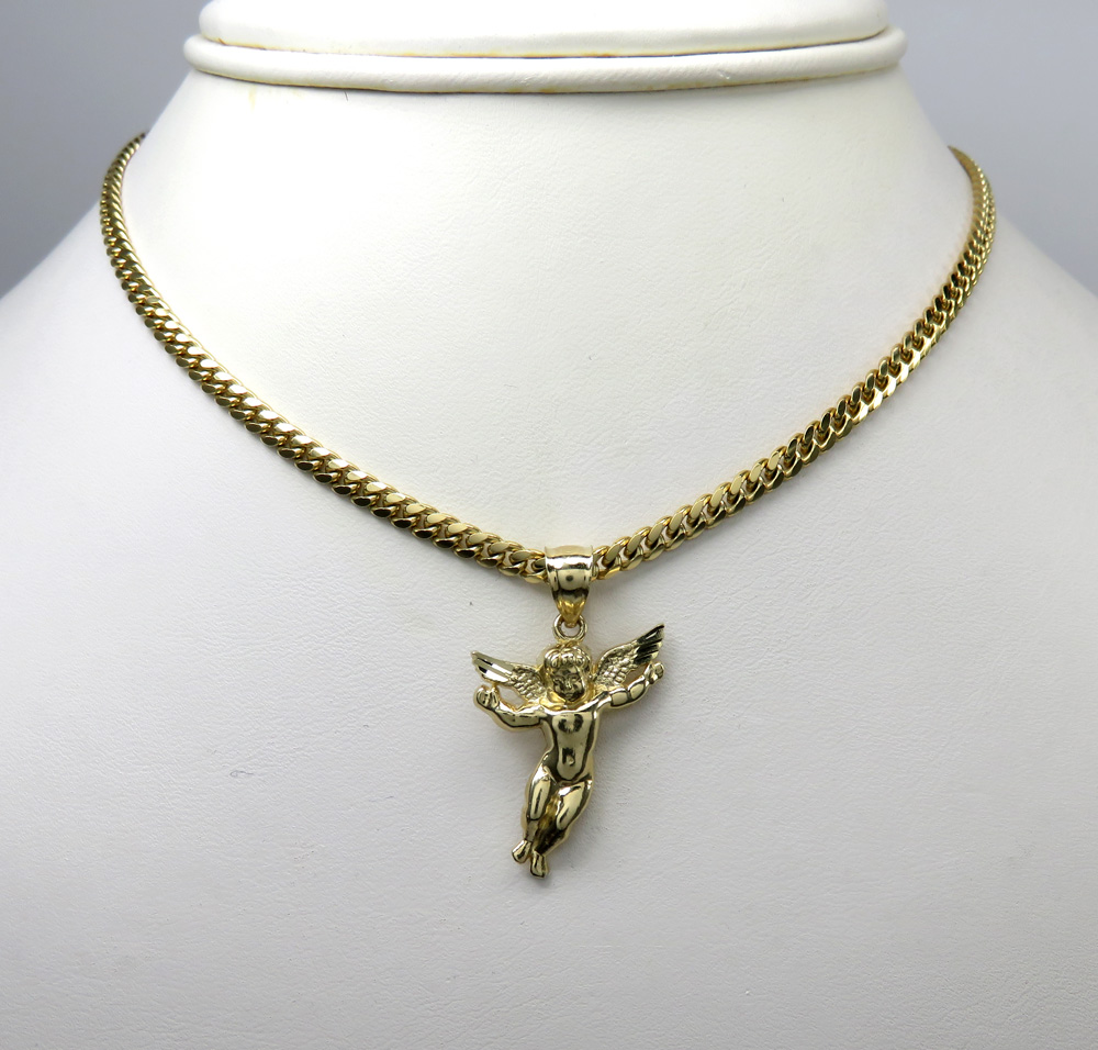 10k yellow gold mini angel pendant