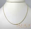 14k yellow gold skinny diamond cut rope chain 16-24 inch 1.30mm 
