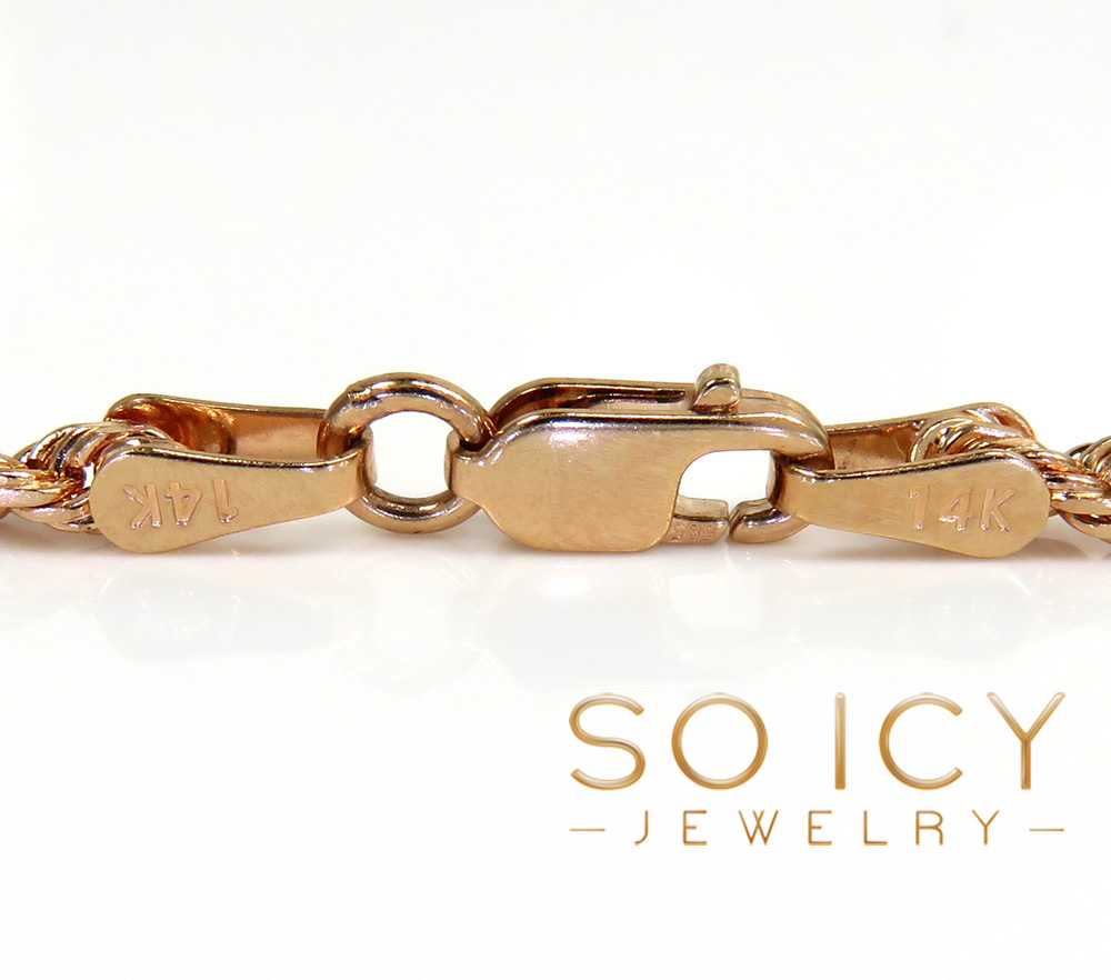 14k yellow white or rose gold skinny diamond cut rope chain 16-30 inch 2mm - Image 4