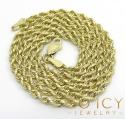 14k yellow white or rose gold solid diamond cut rope chain 16-24 inch 2.5mm