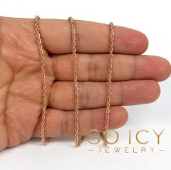 14k yellow white or rose gold solid diamond cut rope chain 16-26 inch 2.5mm