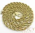14k yellow gold solid diamond cut rope chain 16-26 inch 2.70mm