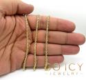 14k yellow gold solid diamond cut rope chain 16-26 inch 2.70mm