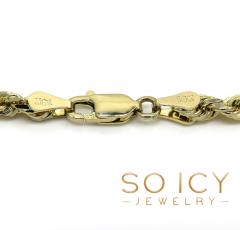 14k yellow gold solid diamond cut rope chain 18-30 inch 3mm